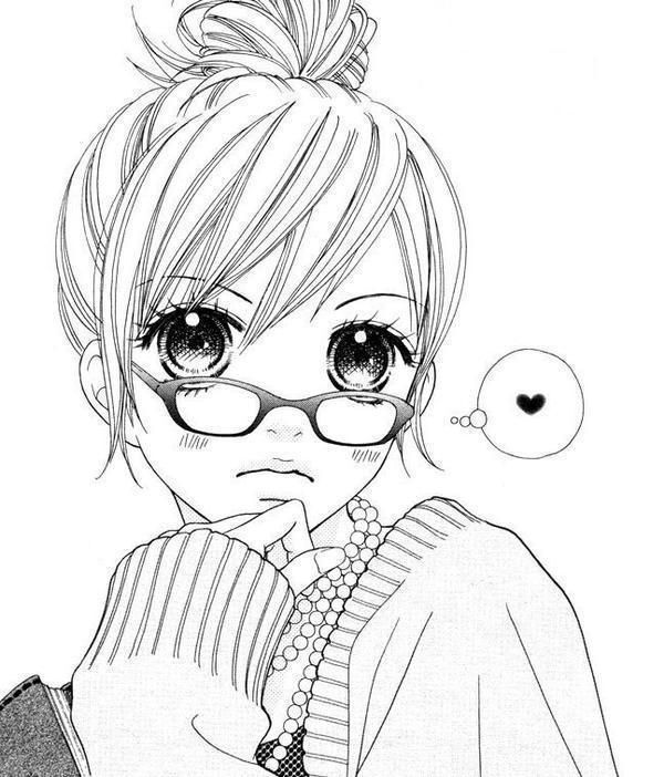 Tranh tô màu anime ngầu đeo kính